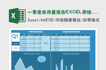 一季度库存量报告EXCEL表格模板