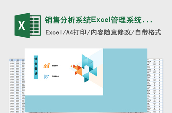 销售分析系统Excel管理系统 销售分析系统