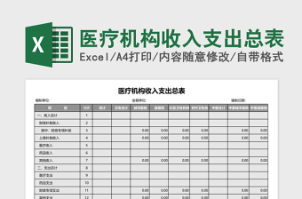 医疗机构收入支出总表Excel模板