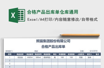 产品出库单Excel表格