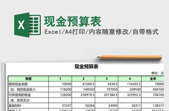 现金预算表Excel模板