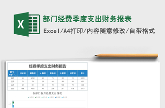 部门经费季度支出财务报表Excel模板表格