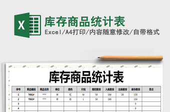 2021年库存商品统计表