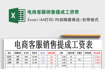 2021年电商客服销售提成工资表