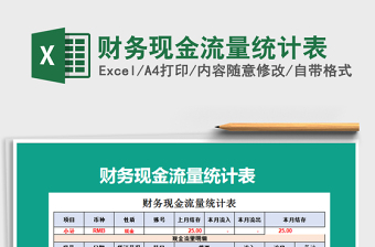 2021年财务现金流量统计表