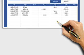 2021年收入支出明细表-自动计算