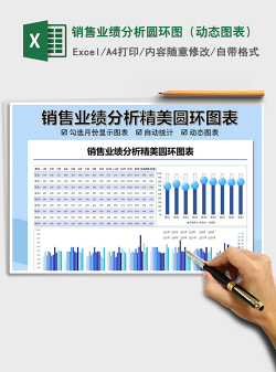 2021年销售业绩分析圆环图（动态图表）