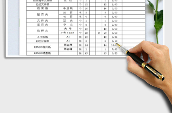 2021年办公用品月报表