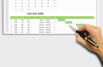 2021年日历日程工作计划表-甘特图免费下载