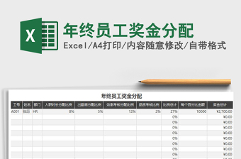 2022员工奖金分配表