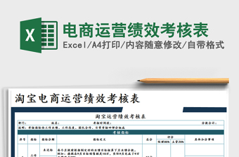 电商运营绩效考核Excel表