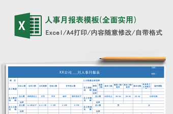 2021年人事月报表模板(全面实用)