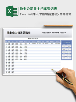 2021年物业公司业主档案登记表