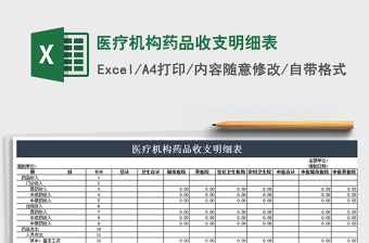 医疗机构医疗收支明细表Excel模板