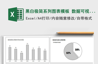 2021年黑白极简系列图表模板 数据可视化汇报