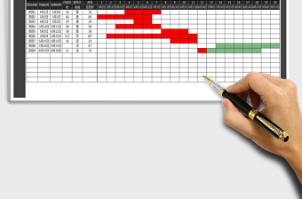 2021年甘特图工程计划进度表（自由修改，自动显示）