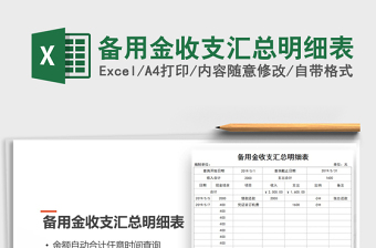 2021年备用金收支汇总明细表