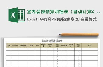 2021装修公司给的室内装修预算表6免费下载