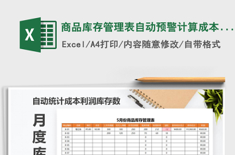 预计利润表Excel模板