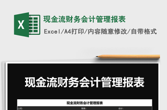 2021年现金流财务会计管理报表