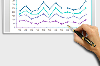 2021年紫蓝菱形标记点折线图 财务营销趋势对比