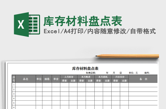 2021年库存材料盘点表