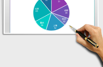 2021年紫蓝齿轮饼图百分比占比分析数据可视化报表免费下载