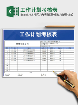 2021年工作计划考核表