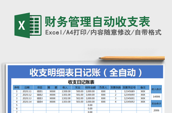 2021年财务管理自动收支表