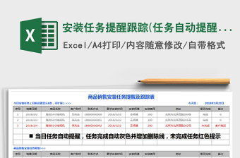 2021年安装任务提醒跟踪(任务自动提醒，完成任务不同标记)