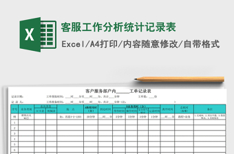 2021年客服工作分析统计记录表