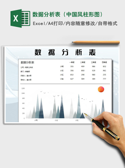 2021年数据分析表（中国风柱形图）