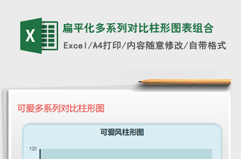 2022清新水彩多系列对比柱形图表报表