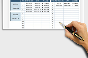 2021年财务会计收支记账表