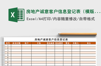 2022房地产客户信息登记表