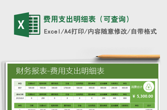 2021年费用支出明细表（可查询）