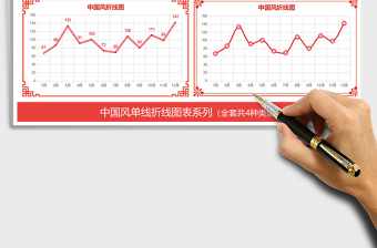 2021年中国风系列单线趋势分析折线图表