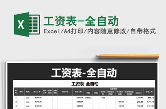 全年工资表表格