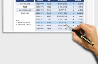 2021年财务个人用款查询统计表