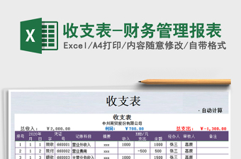 2022年收支表-财务管理报表免费下载