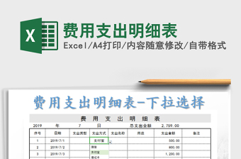 2022饭店费用支出明细表表格