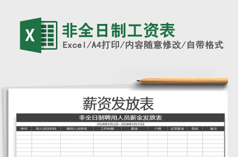 2022非全日制用工工资表格