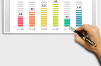 2021年小清新彩色堆叠达标图 财务营销图表模板免费下载