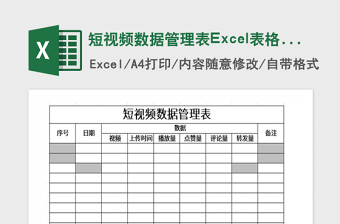 2022视频数据表格模板