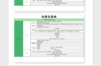 2021年运营总结表Excel模板