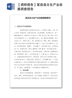 2021【调研报告】某县县文化产业发展调查报告