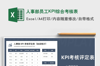 2022人事部员工KPI综合考核表免费下载