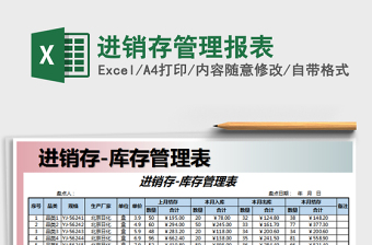 2022进销存管理报表免费下载