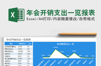 黑色年会开销支出一览报表Excel模板表格