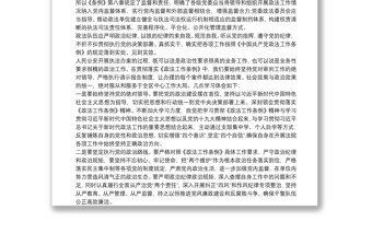 学习《中国共产党政法工作条例》心得
